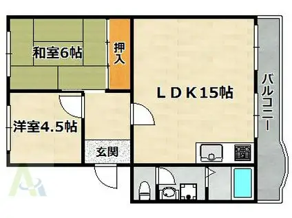 メゾン北鈴(2LDK/5階)の間取り写真