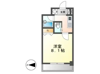 プロシード太閤通(1K/5階)の間取り写真