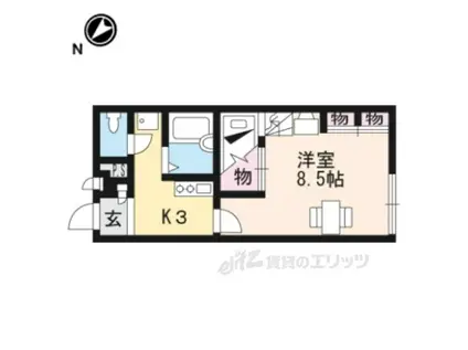 レオパレス豊郷ハーベスト(1K/1階)の間取り写真