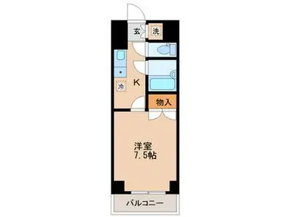 シャングリラ八幡(1K/2階)の間取り写真