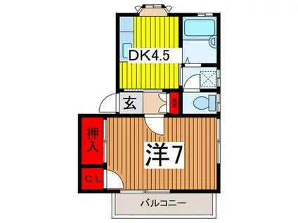 ラーク太田窪(1DK/1階)の間取り写真