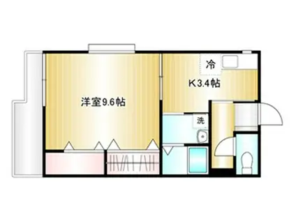 ハイツサーシャII(1K/1階)の間取り写真