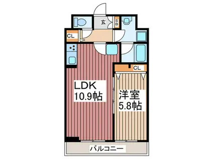 クラシヤ(1LDK/2階)の間取り写真