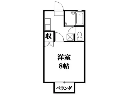 舛長アパート(1K/1階)の間取り写真