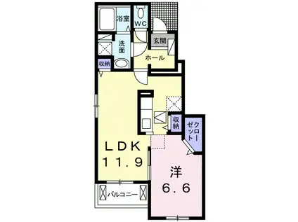 メゾンM・KII(1LDK/1階)の間取り写真