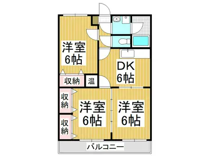 メゾン殿岡(3DK/2階)の間取り写真