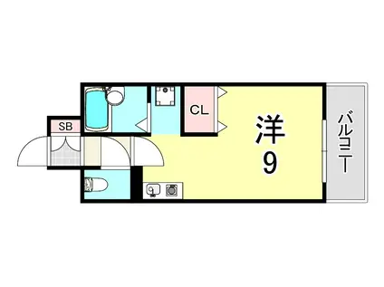 エクシード武庫之荘II(ワンルーム/6階)の間取り写真