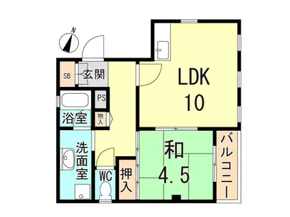 クラン上沢(1LDK/4階)の間取り写真