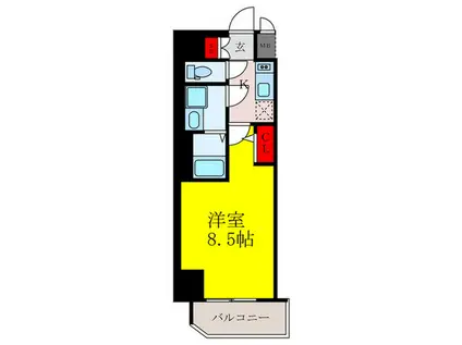 ファーストフィオーレ江坂ネクシス(1K/3階)の間取り写真