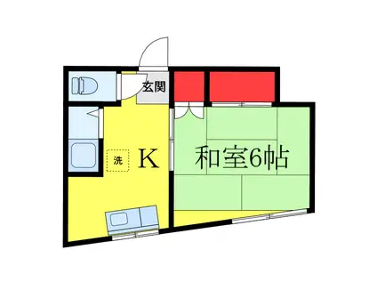 串田ビル(1K/4階)の間取り写真