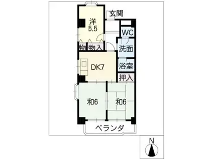 大宮セントラルマンション(3DK/7階)の間取り写真