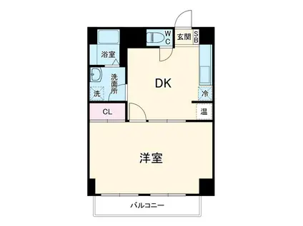 ホワイトメゾンYAMAKI(1DK/6階)の間取り写真