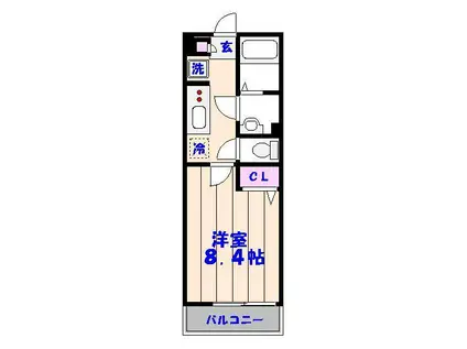 リブリ・コンフォート法典(1K/1階)の間取り写真