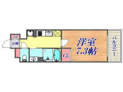 アーイ塚口(1K/5階)の間取り写真