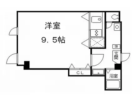 祇園ケントビル(ワンルーム/3階)の間取り写真