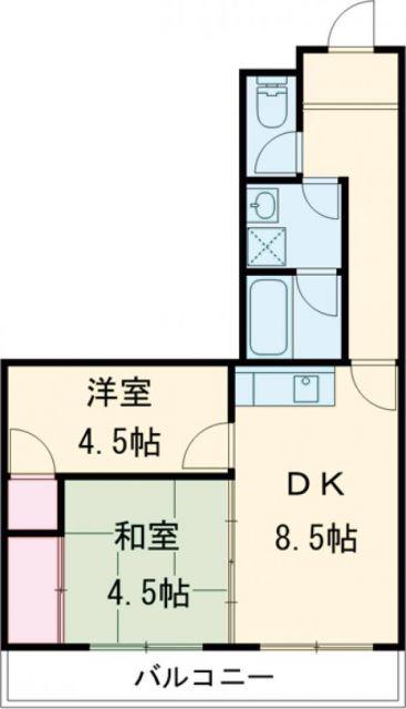 ベアード水上(2DK/2階)の間取り写真