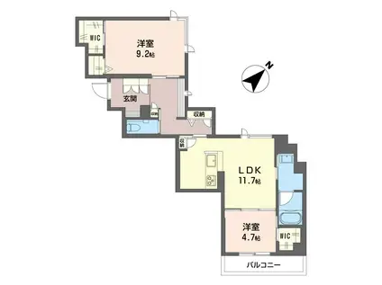 ラフィーネ(2LDK/2階)の間取り写真
