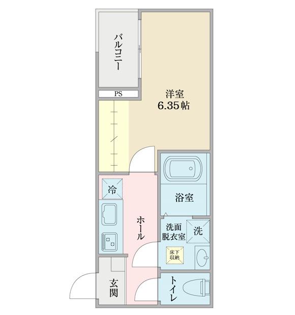 LECOCON瑞穂(1K/3階)の間取り写真