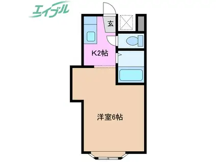 レジデンス岡本(1K/1階)の間取り写真