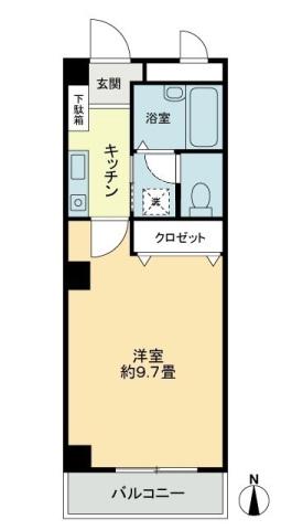 フィネス久保(1K/2階)の間取り写真
