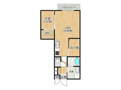 LIFEFIELD小郡II(1SLDK/1階)の間取り写真