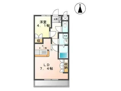 エトワール(1LDK/2階)の間取り写真