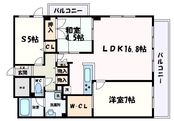 デュオプレステージ姫路駅前(2SLDK/4階)の間取り写真