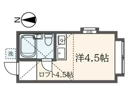 パール国立館(ワンルーム/2階)の間取り写真