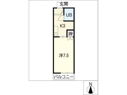 フォーレストヒルズ(1K/2階)の間取り写真