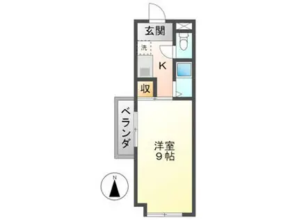 スカイレジデンス(1K/3階)の間取り写真