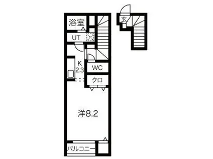ST.HELENS(1K/2階)の間取り写真