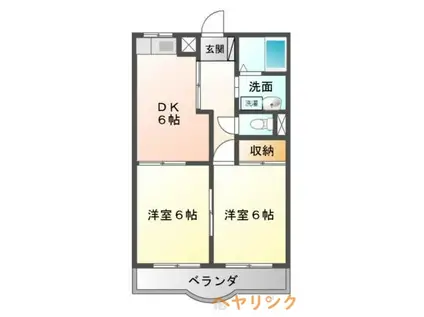 マンション清美(2DK/3階)の間取り写真