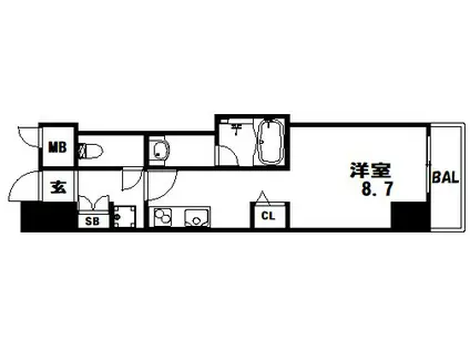 シャーメゾン 神戸(1K/3階)の間取り写真
