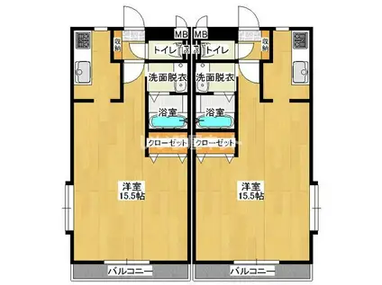 ペティート(ワンルーム/4階)の間取り写真