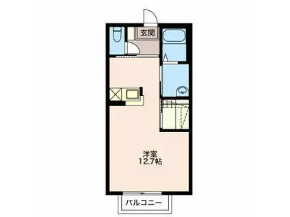 ルミエール三谷北(ワンルーム/2階)の間取り写真