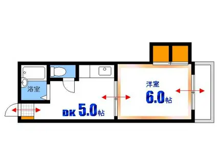 岩崎ビル(1DK/4階)の間取り写真