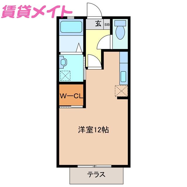 SINCERO A(ワンルーム/1階)の間取り写真