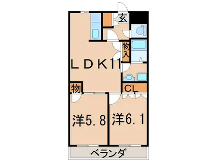 ファミールIII(2LDK/2階)の間取り写真