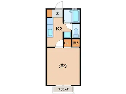コーポ成田 3号棟 205(1K/2階)の間取り写真