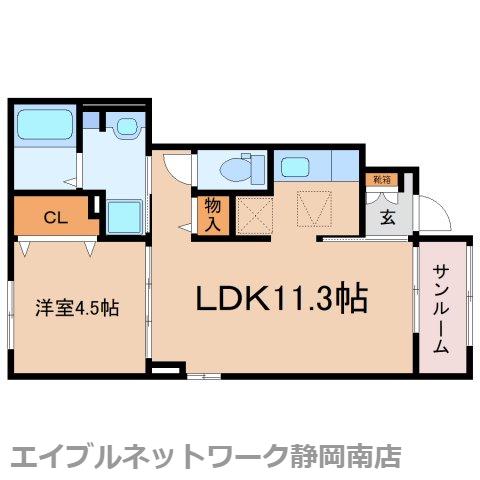 ハーモニーRH(1LDK/1階)の間取り写真