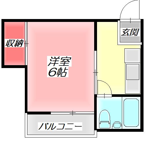 第二友マンション(1K/2階)の間取り写真