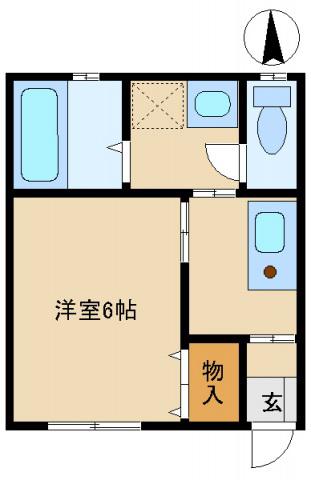 梅沢荘(1K/1階)の間取り写真