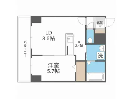 レゾ札幌(1LDK/10階)の間取り写真