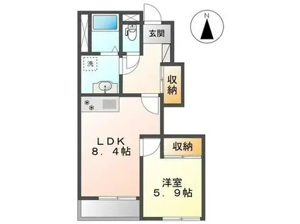 エスポアール(1LDK/1階)の間取り写真