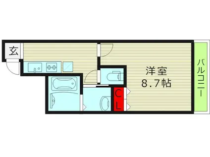 フジパレス新深江VII番館(1K/2階)の間取り写真
