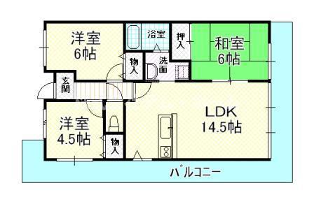 ヴァンヴェール高尾(3LDK/4階)の間取り写真