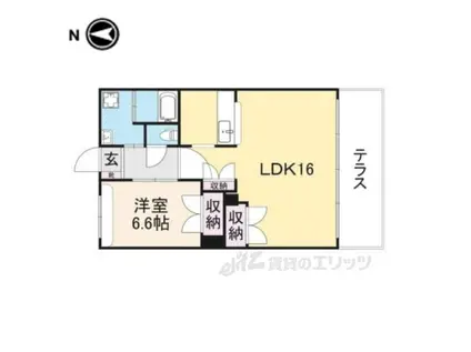 セレゾ2(1LDK/1階)の間取り写真