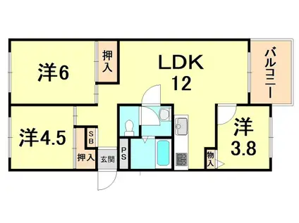 芦屋浜高層 高浜(3LDK/9階)の間取り写真