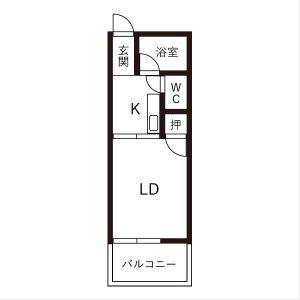 望が丘マンション(1K/4階)の間取り写真