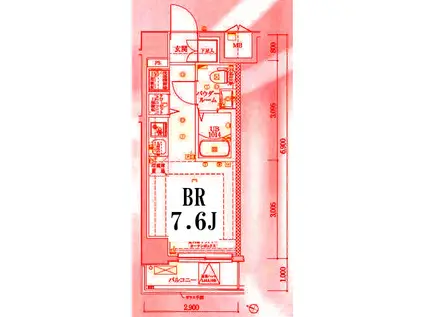 LUMEED横浜阪東橋(ワンルーム/9階)の間取り写真